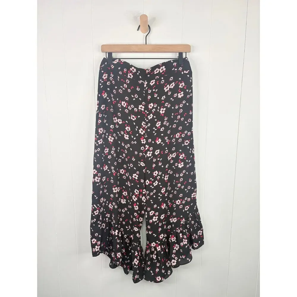 NWT Lulus Floral 2 Piece Set Large Off Shoulder Crop Top Ruffle Culottes - Picture 11 of 15